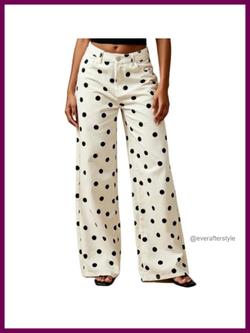Women's Polka Dot Barrel Jeans Wide Leg Mid Rise Y2K Denim Pants